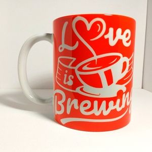 Handmade Romantic Couple Coffee Mug - Love is Brewing -Dishwasher Safe-12 oz